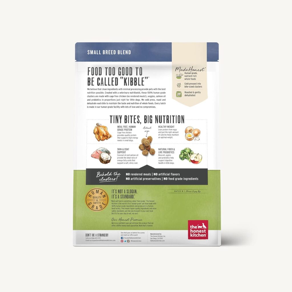 The Honest Kitchen Whole Food Clusters Small Breed Grain Free Chicken Dry Dog Food, 4 lb Bag The Honest Kitchen Whole Food Clusters Small Breed Grain Free Chicken Dry Dog Food, 4 lb Bag