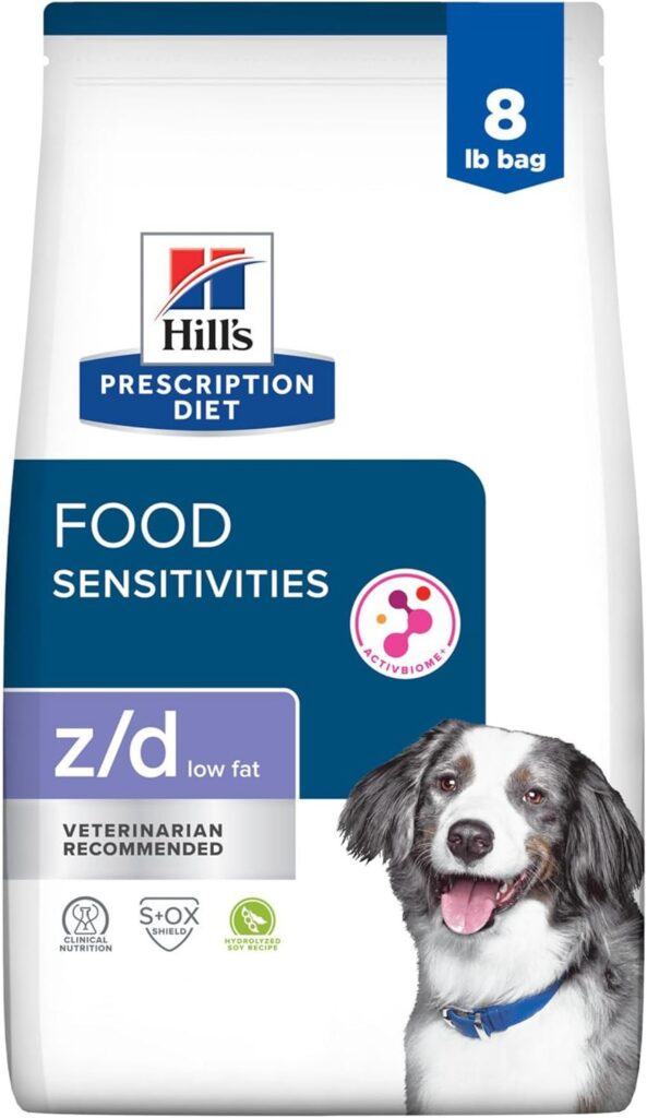 Hills Prescription Diet z/d Low Fat Hydrolyzed Soy Recipe Dry Dog Food, 8 lb Bag