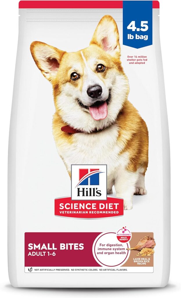 Hills Science Diet Adult 1-6, Adult 1-6 Premium Nutrition, Small Kibble, Dry Dog Food, Lamb  Brown Rice, 4.5 lb Bag
