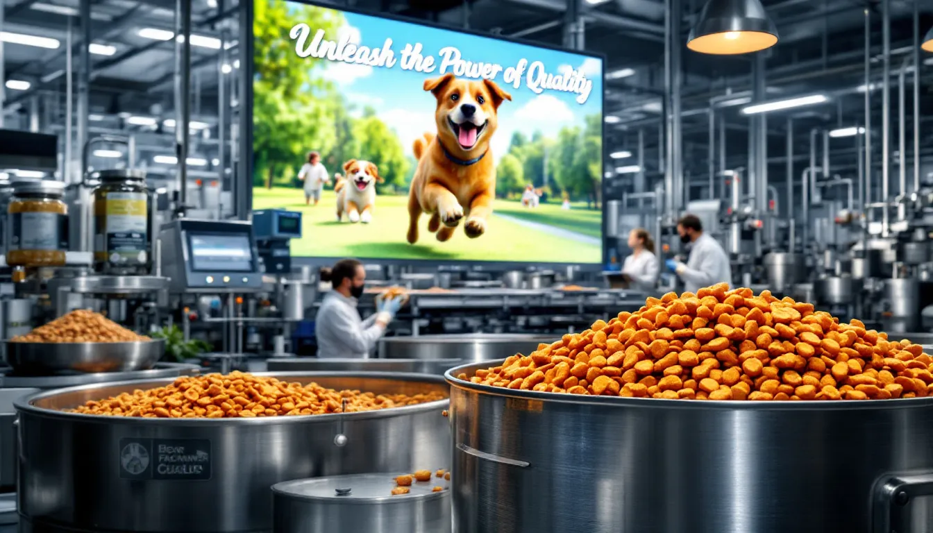 Quality assurance in dog food manufacturing.
